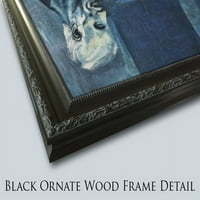 Gustave Moreau matted crni ukrašeni uokvireni umjetnički ispis 'večer i tuga'