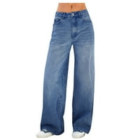 Ketyyh-Chn traperice za žene Trendy Bootcut Jeans Classic Stretch Skinny Jeans tamno plava, XL