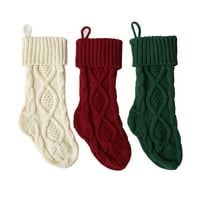 Pletene božićne čarape rustikalne ukrasne čarape poklon bombona