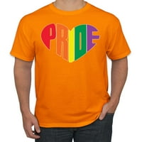 Rainbow LGBTQ Gay Pride Heart LGBT Pride Muška grafička majica, zlato, 4xL