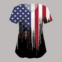 Košulje za žene Grafički tee Ljetna nezavisnost Dan tiskane nege V izrez majica
