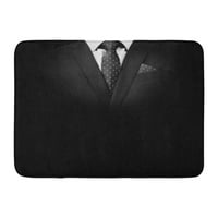 Businessmen bijeli korporativni čovjek u odijelu na crnom studiju snimak siva portretna zgodna prostirka