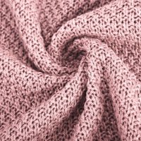 Ženski džemper s dugim rukavima vrpce na vrhu puno boje vafle pletiva meko pulover Jumper Pink XL
