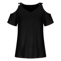 Ženski vrhovi i bluze Prodaja čišćenja Žene Ljeto seksi majica hladnom ramenu pulover bluza V-izrez
