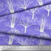 Soimoi Purple Poly Georgette Tkanina suho drvo ispis tkanina od dvorišta široko