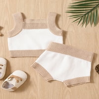 Djevojčinka odjeća pletene kratke hlače Ljeto odijelo za dojenčad stoe tens top elastične kratke hlače od novorođenčadca odjeća za bebe