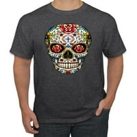 Dia de los Muertos Trippy Lijekovi lobanja modna grafička majica, crvena, 5xl