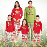 Usklađivanje porodične pidžame postavlja božićno pismo pisma za ispis na vrhu i plaćene hlače za spavanje