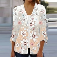 Cardian za žene Ljeto trendy rukave cvjetne košulje od tiskanih košulja Dressy casual plus veličina