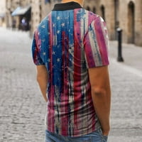 Muška opruga ljetna casual sportska nezavisnost američka zastava Wicking rever kratki rukav majica za