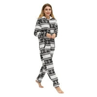 Pidžama za žene Â božićni kapuljač s kapuljačom od tiskanih patentnih patentnih zumbica na supersuftoft