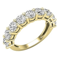 DazzlingRock kolekcija okrugla bijela dijamantska godišnjica vjenčanica za žene u 10k žuto zlato, veličine