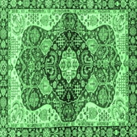 Ahgly Company Zatvoreni kvadrat Perzijski Smaragd Zeleni tradicionalni prostirci, 3 'Trg