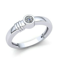Originalna 0,6CT okrugla reza Dijamantne dame Bridal Solitaire Golvers Angažman prsten od punog 18k ruža, bijela ili žuta zlato FG VS2