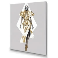 Art DesimanArt Model modne model Model u tonovima zlata I Fashion Woman Platnena zidna umjetnost u.