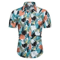 Ljetne vintage majice tiskani muški kratki rukav Havajski uzorak Bluze poklopce casual laganih vrhova