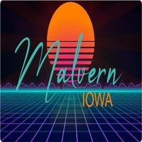 Malvern Iowa Vinil Decal Stiker Retro Neon Dizajn