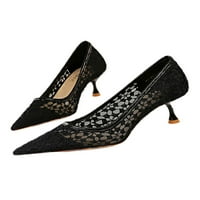 Ritualay Dame Lagane haljine cipele sa klipnim prstima Stiletto potpetice na radnoj zabavi čipke crne crne 5
