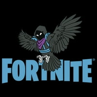 Dječački Fortnite Raven logo Grafički tee crni medij