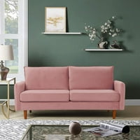 Aoney 69 Širina Loveseat kauč Velvet sa eukaliptusom nogom, ružičastom