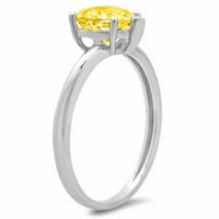 1CT srce rezano žuto simulirano dijamant 14k bijelo zlatni godišnjica za angažman prsten veličine 7.5