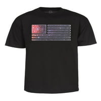 MENS Galaxy US zastave majica s kratkim rukavima - crna - 2x-velika