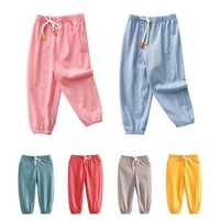 Toddler Boys Girls Dukserice Solidne hlače Loše prozračne ležerne pantalone za bebe ružičasta
