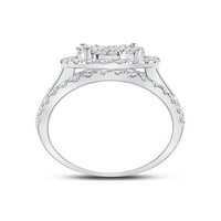 14k bijeli zlatni dijamantski klaster bridalni vjenčani zaručnički prsten CTTW
