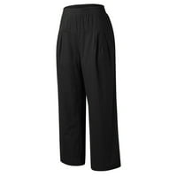 Ženske gamaše Ženske ležerne čvrste hlače Elastične struke udobne pantalone sa džepovima Ženske povremene hlače