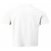 Seksi ples muški vrhovi rever vrat majica Okrenite majicu COLLAR Ležerne bluze za odmor Tee White l
