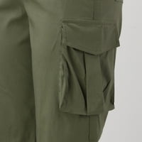 Simu ženske ležerne ravne pantalone Podesive ravne fit teretne hlače High struk baggy planinarske hlače