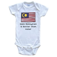 Pola malezijskog je bolja od nijedne smešne malezije zastave za bebe djeteta, 6-mjeseci bijela