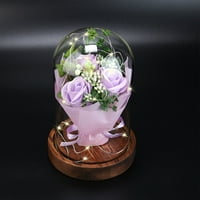 Simulirana stakla umjetna ruža cvijeta LED noćna svjetlost - ulovarni ukrasi za ulov, ukrase za zaštitu - kućni dekor
