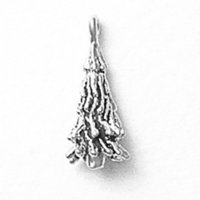 Sterling Silver 18 Unise bo lančani 3D ogrlica sa zimzelenom borovom stabu