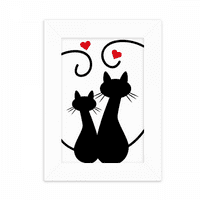 Ljubitelji mačaka Sihouette Animal Valentine Desktop Photo Frame Frame Slika Prikaz Dekoracija umjetnička