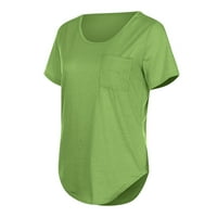 Yubatuo ženske vrhove ženske ležerne čvrste džepove plus veličine majica ljetne vrhove majice za bluze