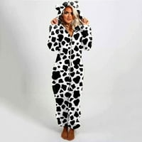 Jedan skok za žene Dressy Unise odrasli Leopard Onesie Hoody Pajamas patelica sa dugim rukavima plišani