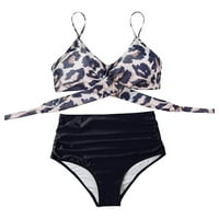 Ženski kupaći kostimi labavi set za ispis Push up Kupanje Modni viši struk Bikinis set