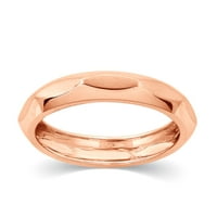 Za vas ženski komfor dobro fit običan vjenčani prsten u 10k ružičastog zlata, prsten veličine-5