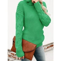 Borniu džemperi za žene, modne žene casual turtleneck solid boja dugih rukava pulover duks