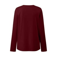 GUBOTARE košulje za žene Ženske majice s dugim rukavima Casual Bluze Modni tunički bočni podijeljeni vrhovi za gamaše, xxl