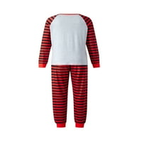 Padžama roditelj-dijete set božićni crtani ekran tisak za tisak + prugaste hlače Porodični set odjeće