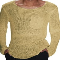 Luxplum muns pulover posada vrata pletena majica čvrste boje Basični vrhovi Stretch TEE radne pletive bijele 3xl