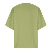 Ayolanni Ljetne košulje za žene Trendi kratkih rukava scoop vrat na vrhu casual plus veličine bluze