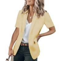 Ženska jakna casual solid s jednim gumbom rever kratki rukav tanki temperament blejze za kaput za daliy radne jakne