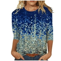 Ženski bluzes Crew Crt Plus Bluza Bluza Polka Dot ženski plus majice Rukav ljetni vrhovi plavi 4xl
