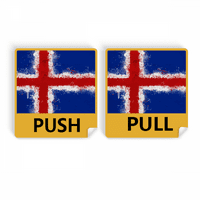 Islandska zastava uzorak push vučna vrata za vrata Vinilne naljepnice