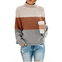 Relanfenk ženski s ramena džemper casual pleteni pulover sa dugim rukavima