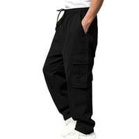 Muške hlače mužjak svestrane cijele sezone Teretne hlače Multi džepni rub čvrsta boja plus veličine