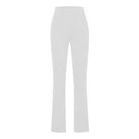 Ljetne hlače Elastična struka Čvrsta boja Stretch Flare Yoga hlače Sportski trčanje Casual Hlače Dame Hlače White S